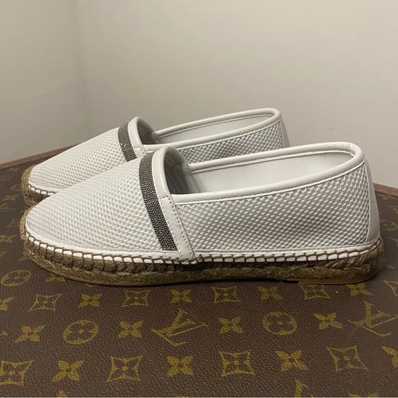 BRUNELLO CUCINELLI Leather Monili White Espadrilles SZ US 7, 9, 9.5 - Picture 3 of 8